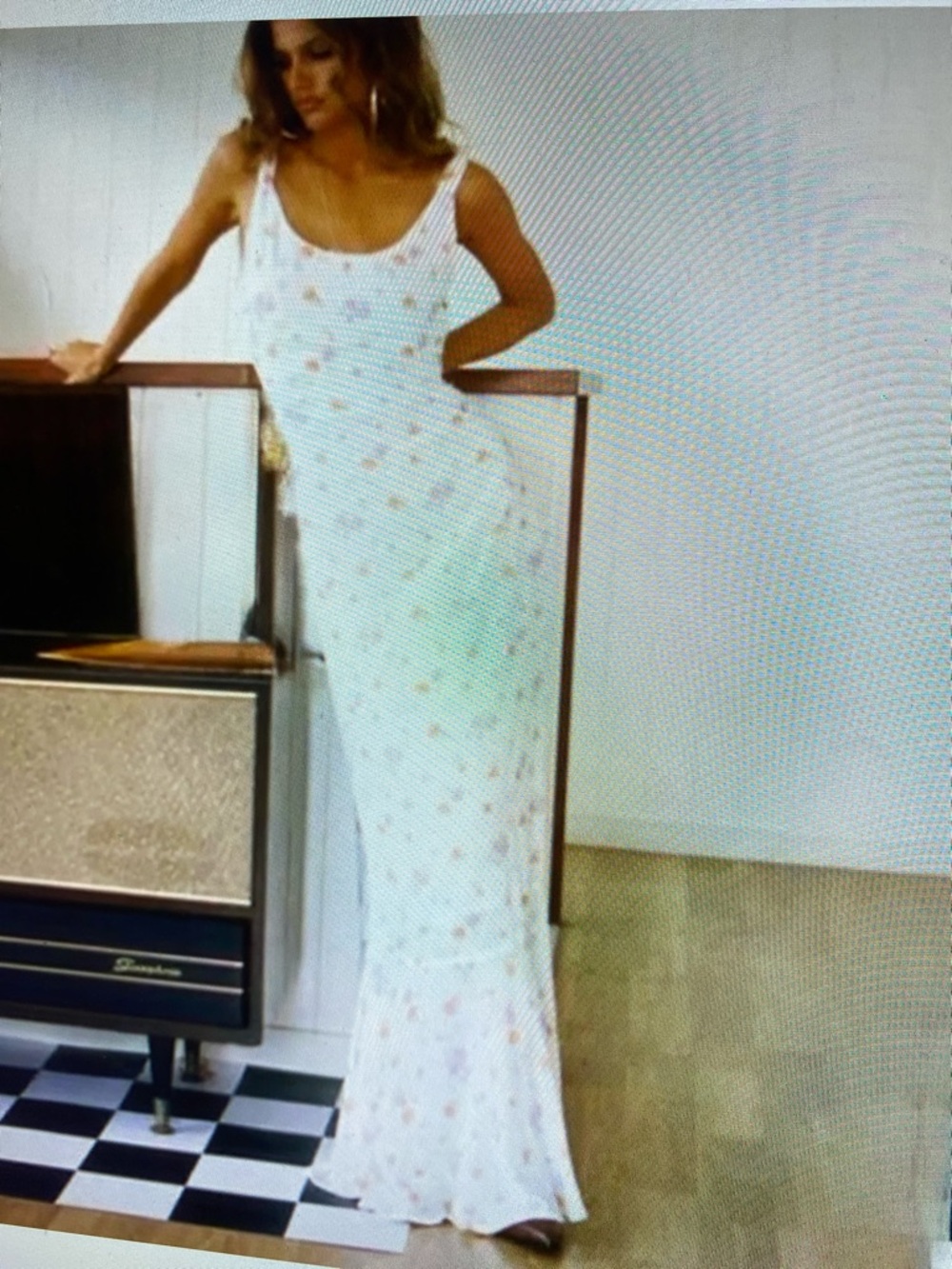 Princess Polly Curtis white floral mermaid maxi dress size 4